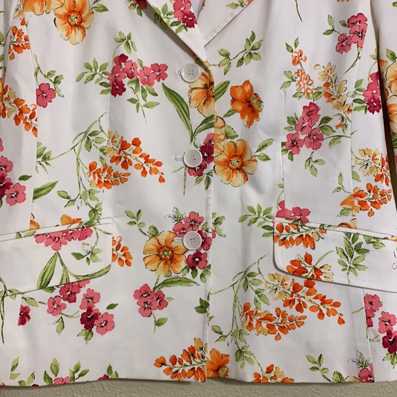 NWOT Talbots Floral Print Shoulder Pad Blazer Jacket - Picture 4 of 8